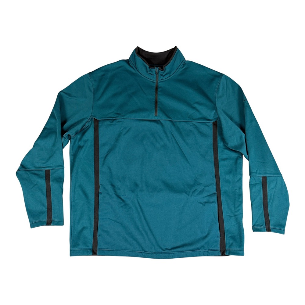 Nike Golf Quarter Zip Pullover Mens 2XL Teal Therma-FIT Fleece Sweatshirt Active